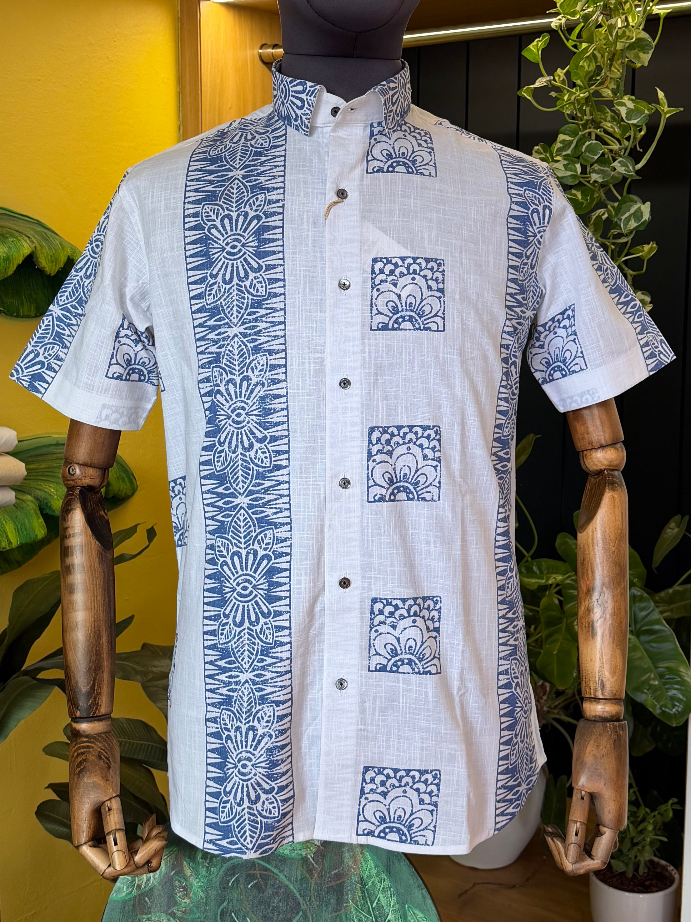 Block printed cotton designer shirt