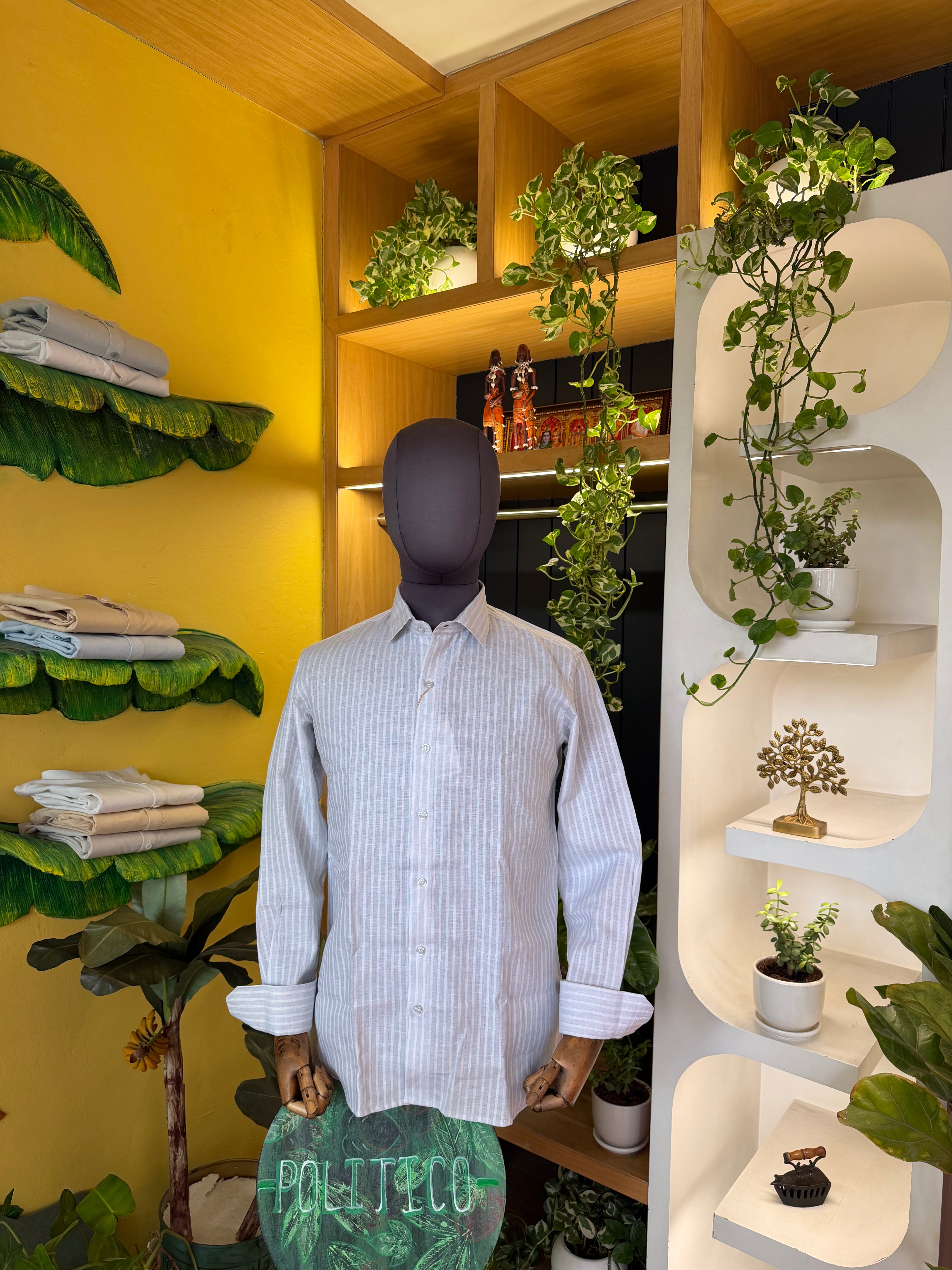 Ash and stripes business owner Linen Shirt