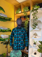 Hand painted brushed plaid Pure cotton Shirt