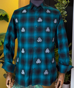 Hand painted brushed plaid Pure cotton Shirt