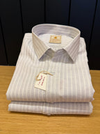 Politicos mens ash and white Linen Shirt