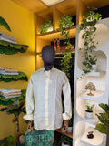Jacquard lemon linen shirt