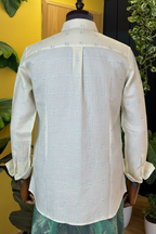 Jacquard lemon zest linen shirt