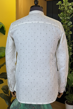 Lemon zest with olive Mandarin cut Linen Shirt
