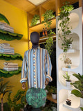 Politico Mens retro color striped bamboo shirt