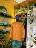 Politico Mens Linen Orange colored Shirt