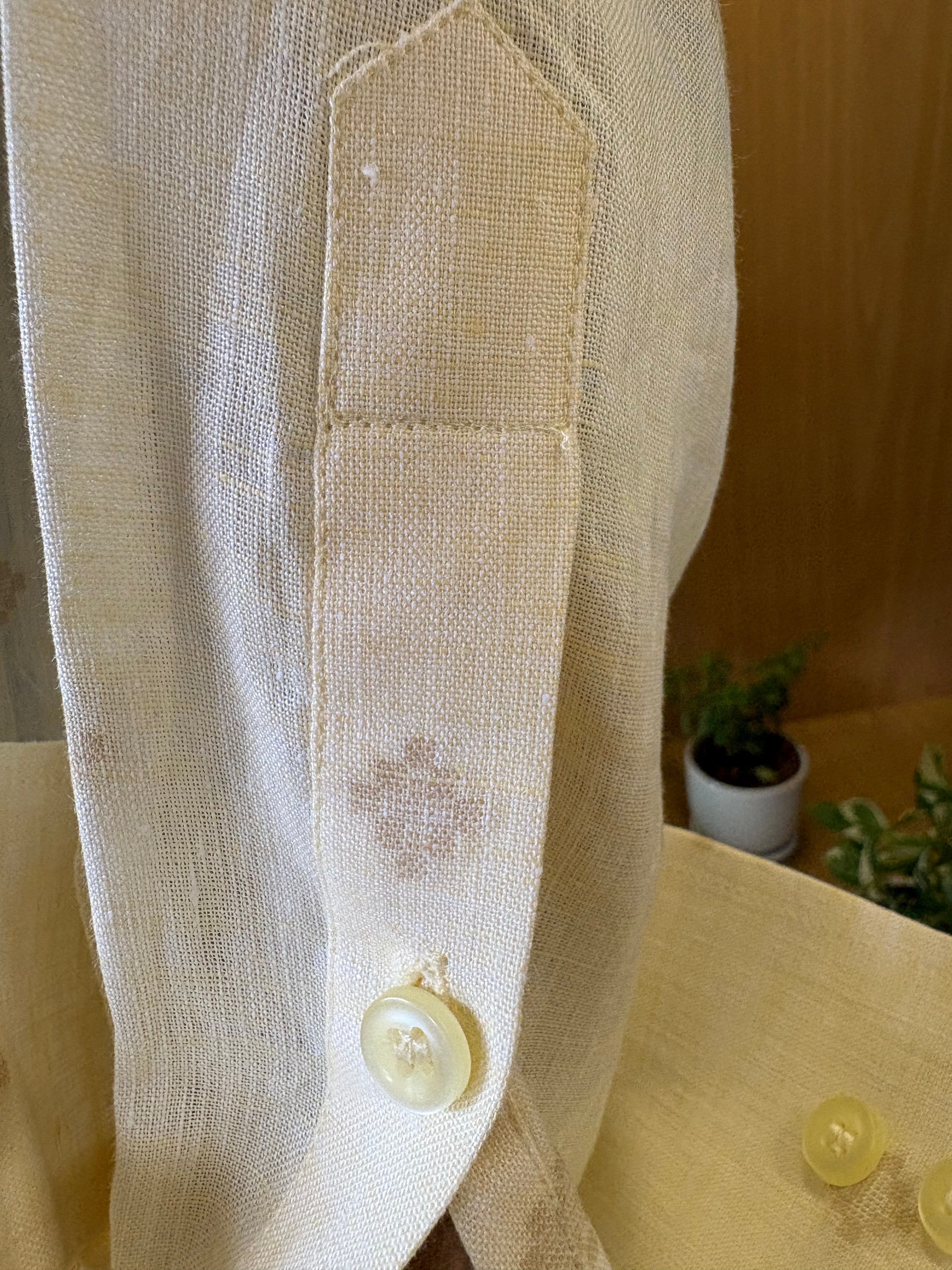 Politico mens shirt wheat on white jacquard linen