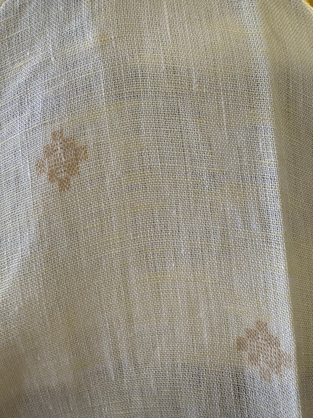 Politico mens shirt wheat on white jacquard linen