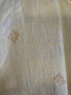 Politico mens shirt wheat on white jacquard linen