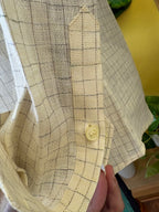 Politico mens shirt (shirt 2 vintage beige textured with checks Linen shirt)