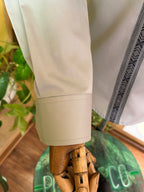 Politico Mens ash and satin cotton shit with linen strip detailing