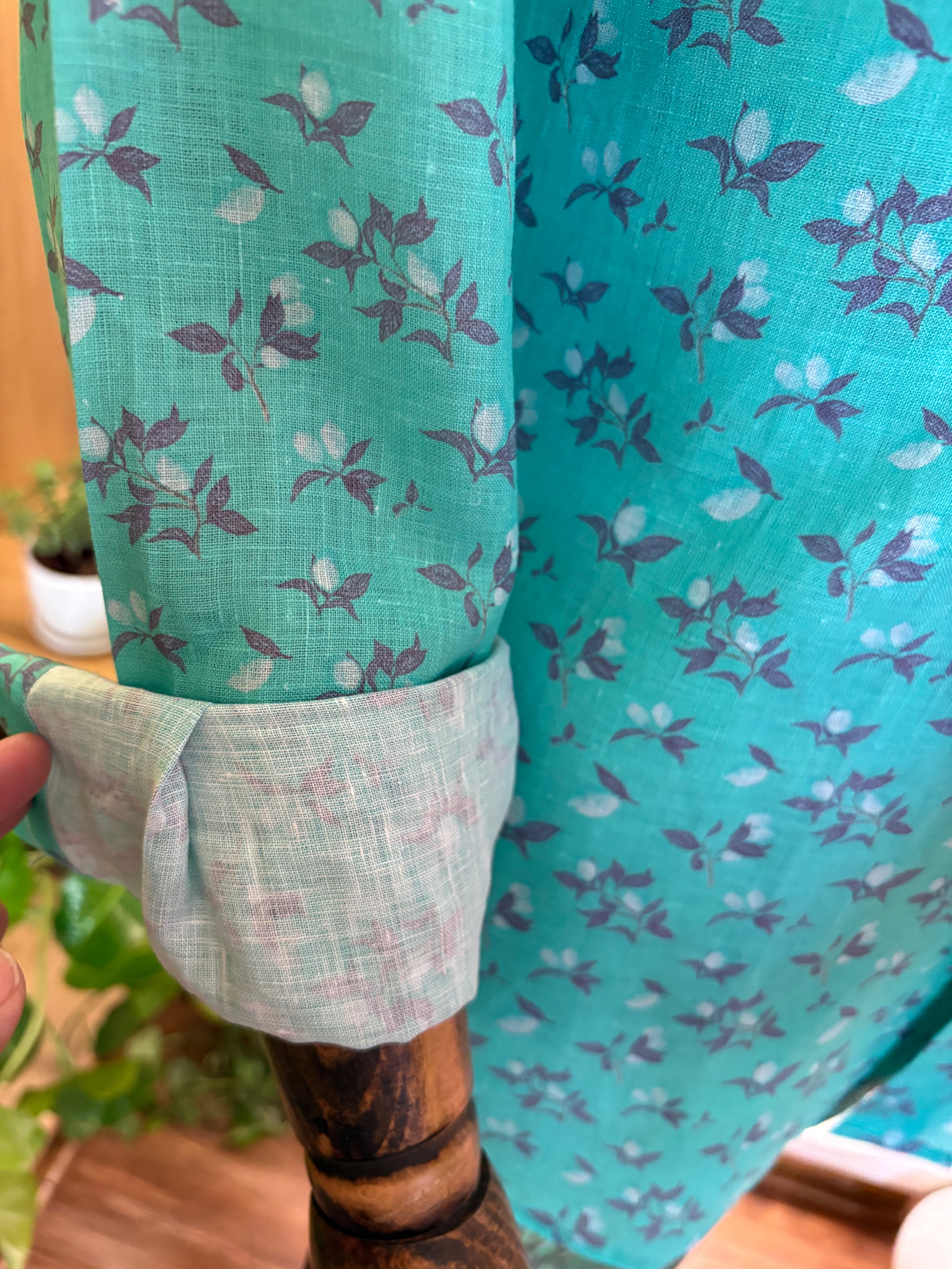 Politico Mens printed copper sulphate linen shirt