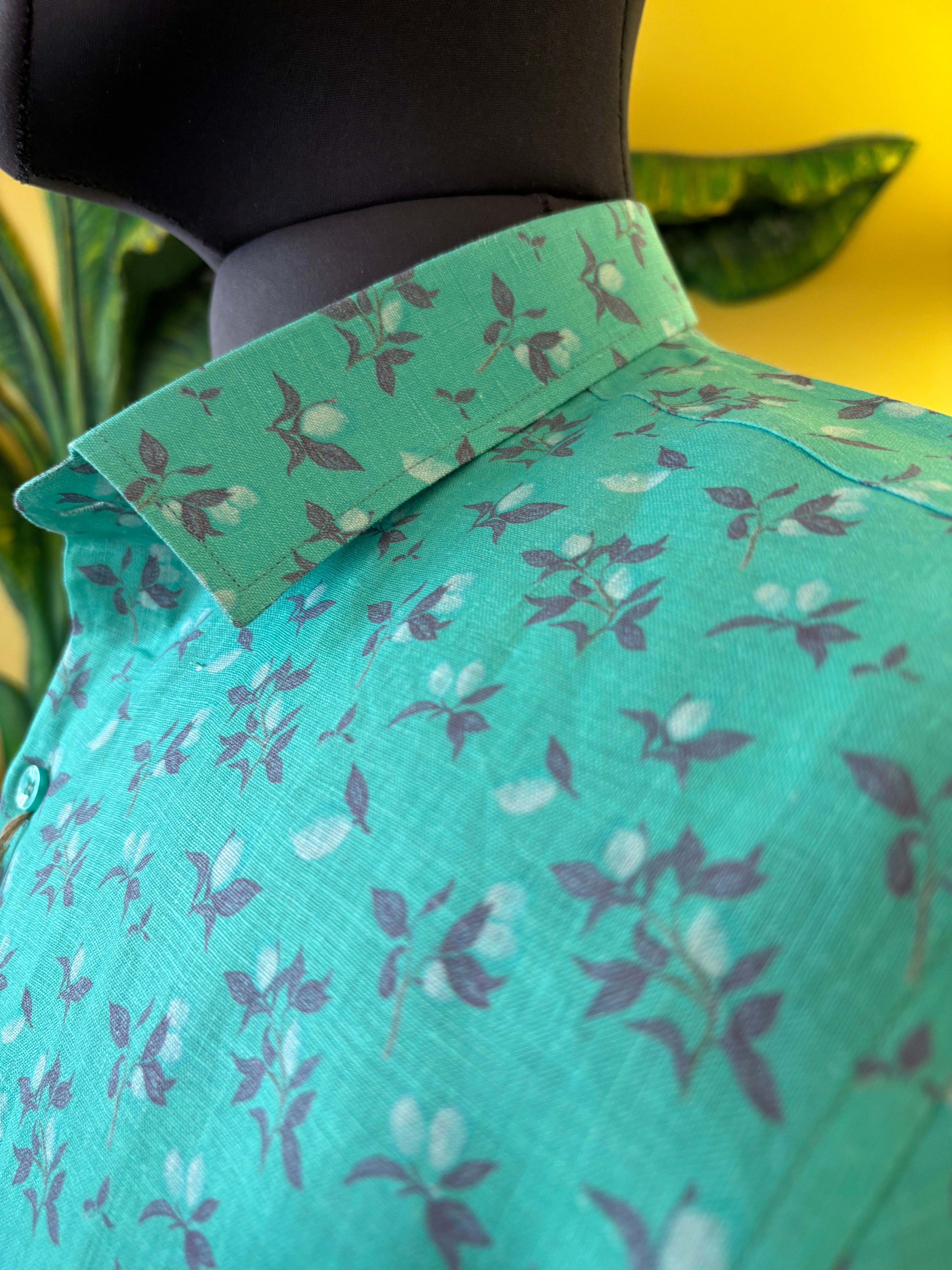 Politico Mens printed copper sulphate linen shirt