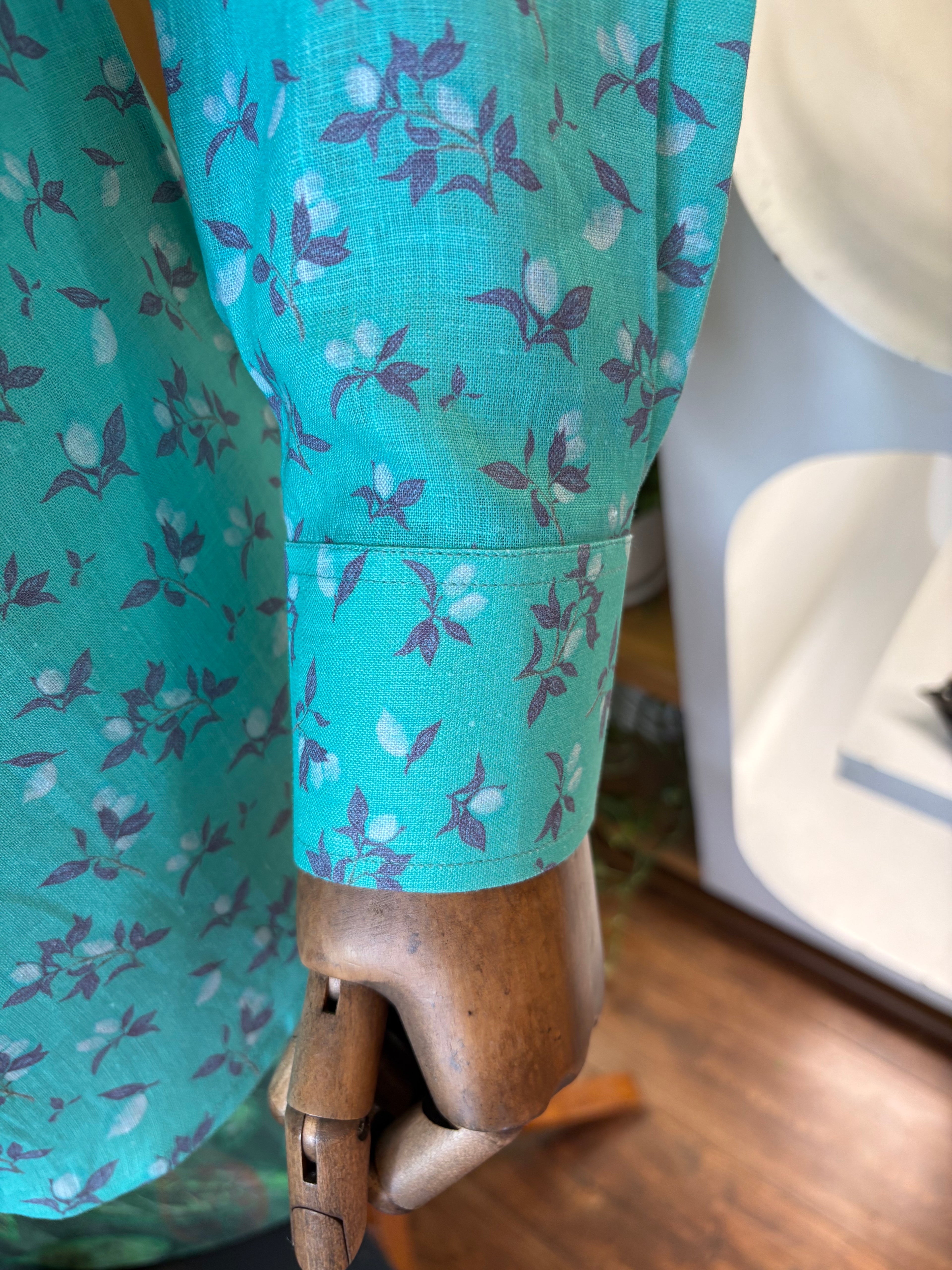 Politico Mens printed copper sulphate linen shirt