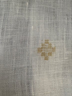Politico mens shirt wheat on white jacquard linen