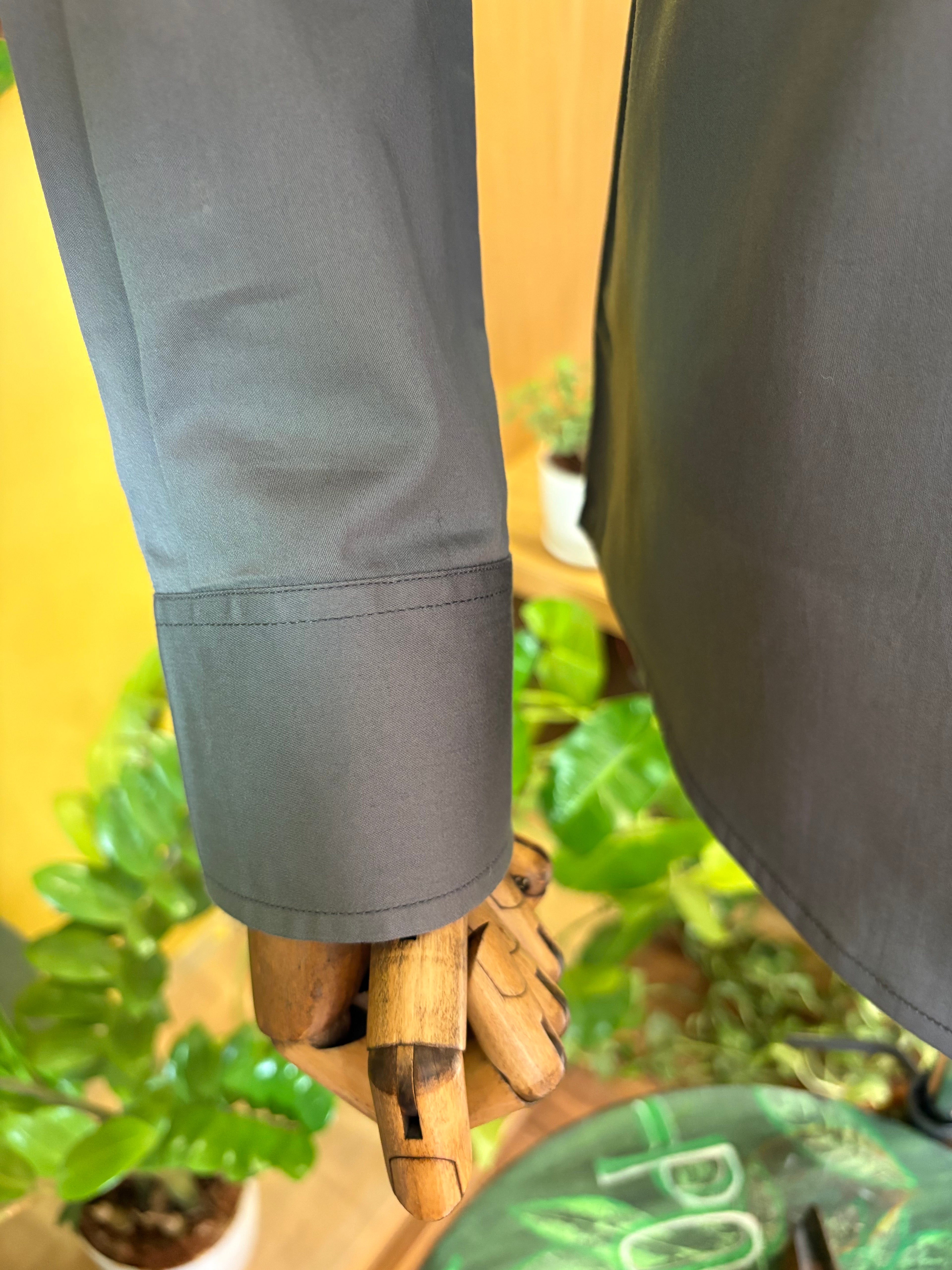 Politico Mens Cotton shirt with dark grey satin with designer collar