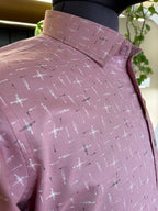 Politico mens cotton Dusty pink Shirt with abstract, scattered geometric print