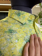 Politico mens linen shirt neon colored print