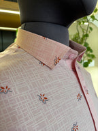 Politico mens cotton Baby pink Shirt with zigzag print