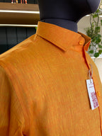 Politico Mens Linen Orange colored Shirt