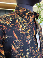 Politico mens shirt satin cotton with gold print