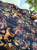 Politico mens shirt satin cotton with gold print