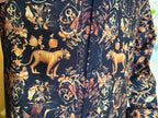 Politico mens shirt satin cotton with gold print