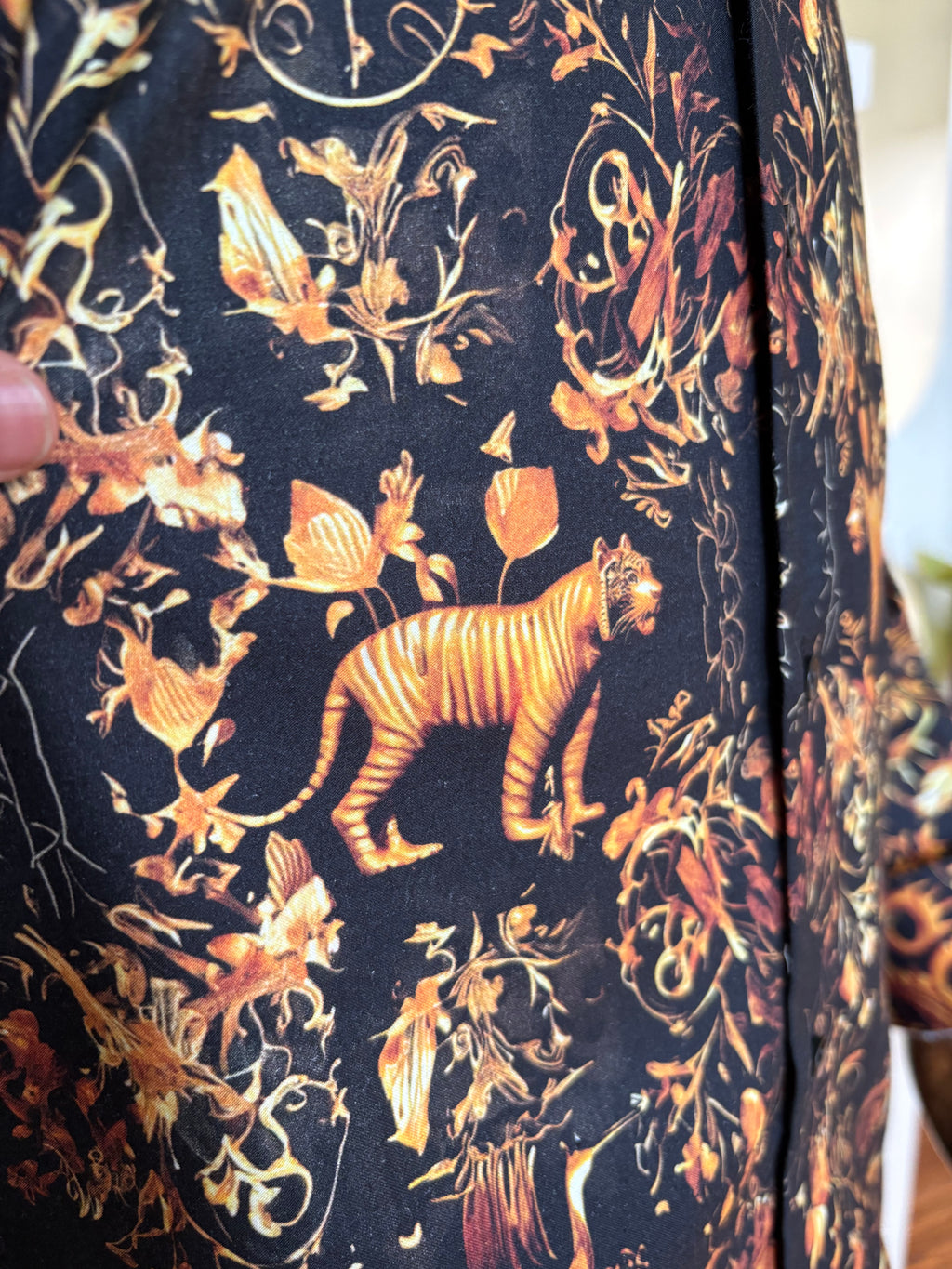 Politico mens shirt satin cotton with gold print