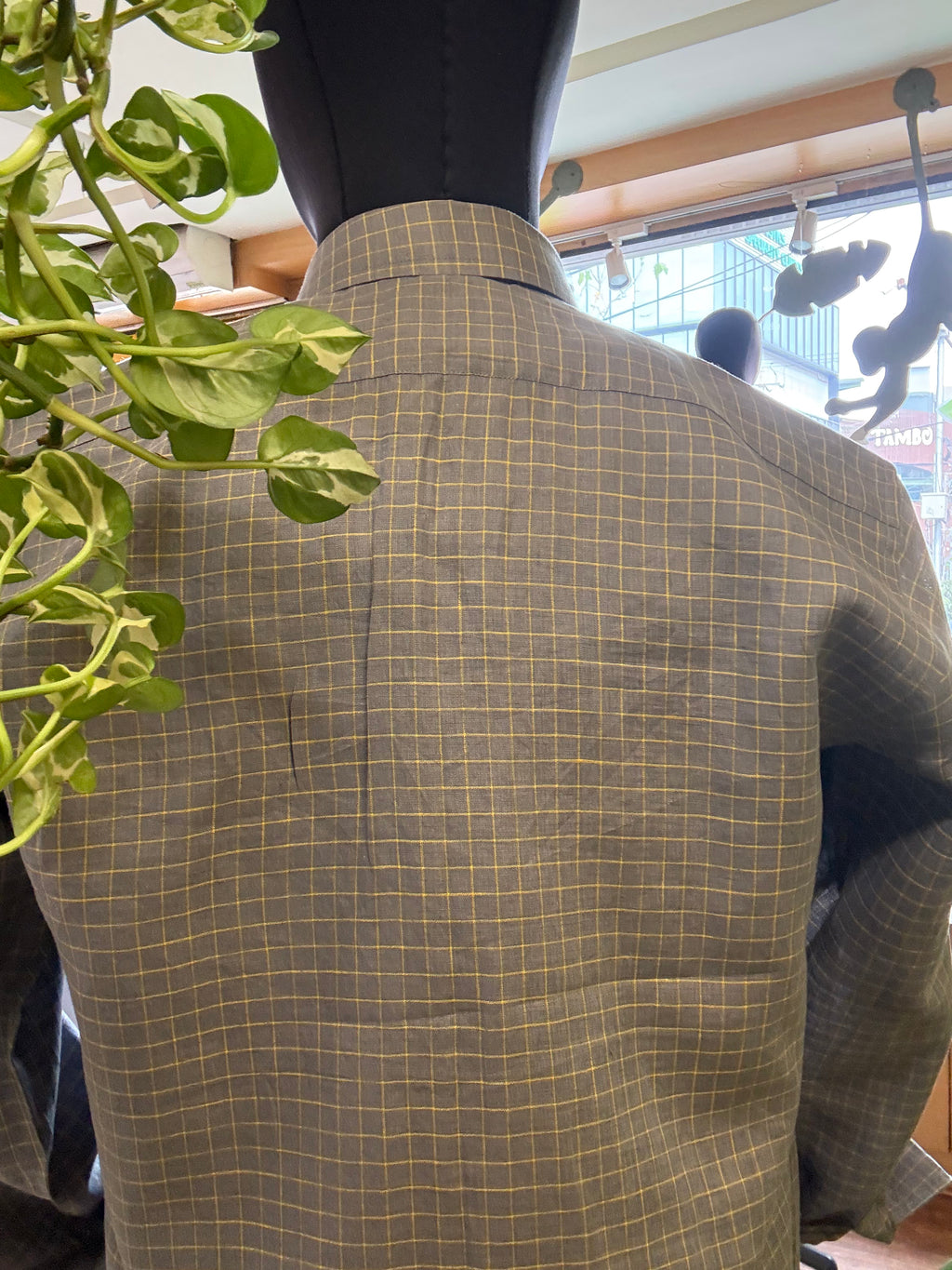 Politico mens grey and yellow grill Linen shirt