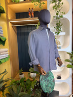 Politico mens grey and yellow grill Linen shirt
