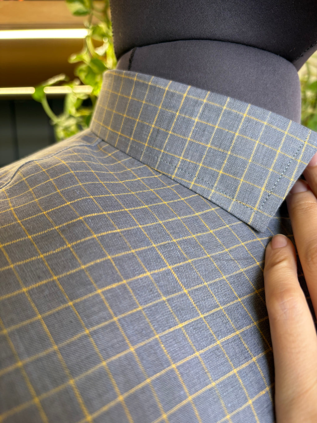 Politico mens grey and yellow grill Linen shirt
