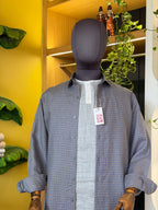 Politico mens grey and yellow grill Linen shirt