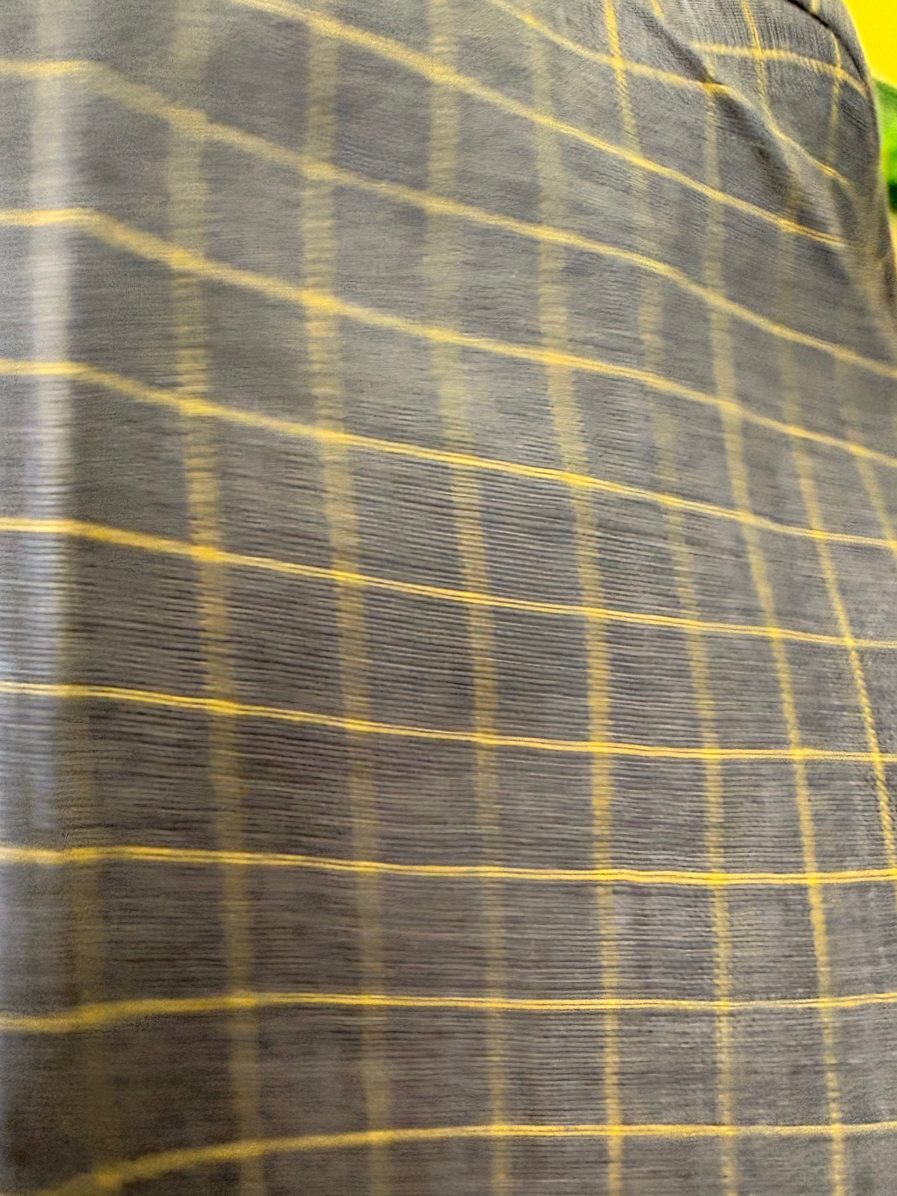 Politico mens grey and yellow grill Linen shirt