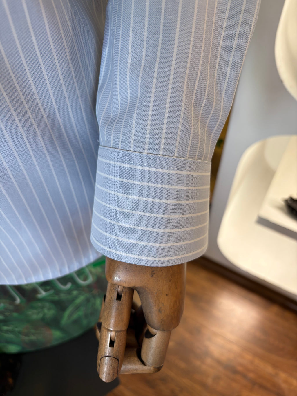 Politico mens Giza cotton shirt with blue stripes