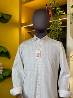 Politico mens cotton cream colored with sober checks shirt