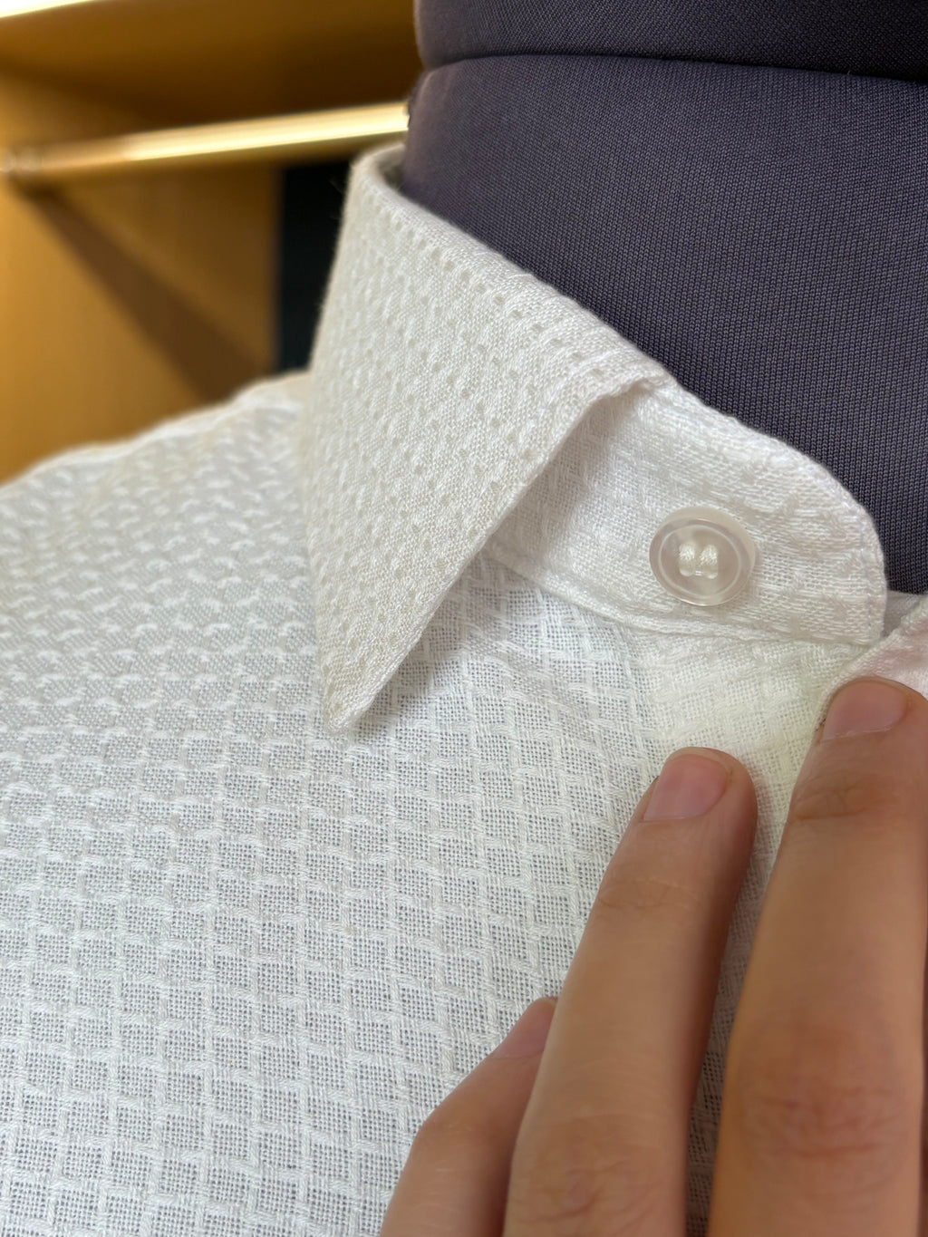 Politico Mens Shirt white ripstop wrinkle resistant cotton