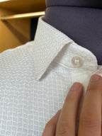 Politico Mens Shirt white ripstop wrinkle resistant cotton