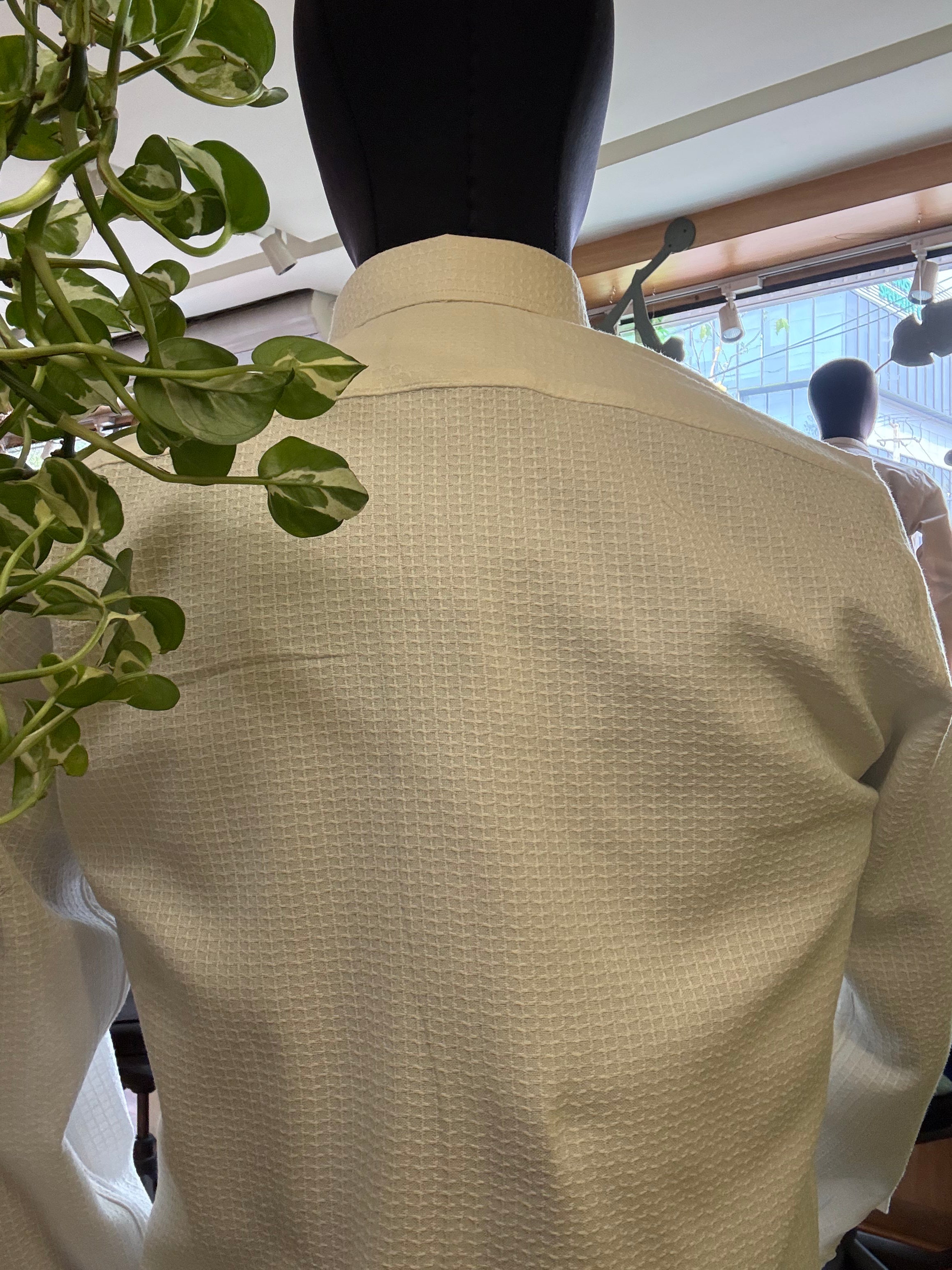 Politico Mens Shirt white ripstop wrinkle resistant cotton